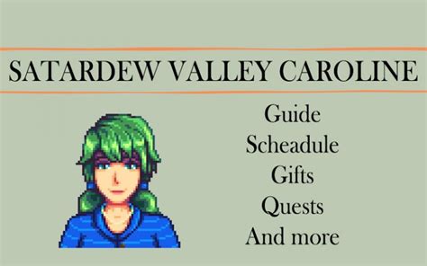 Stardew Valley Caroline guide: schedule, events, quests | Stardew valley