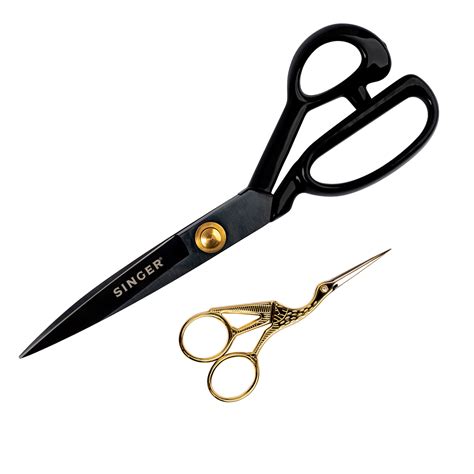 SINGER Sewing Scissors Set Includes 10 Inch Heavy Duty Tailor Shears and 4.5 Inch Stork ...