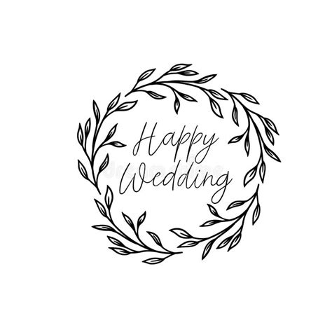 Happy Wedding Hand Lettering Text. Calligraphy Inscription for Greeting Cards, Wedding ...