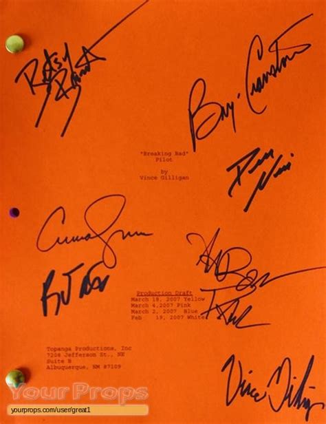 Breaking Bad Breaking Bad Pilot Signed Script original prod. material