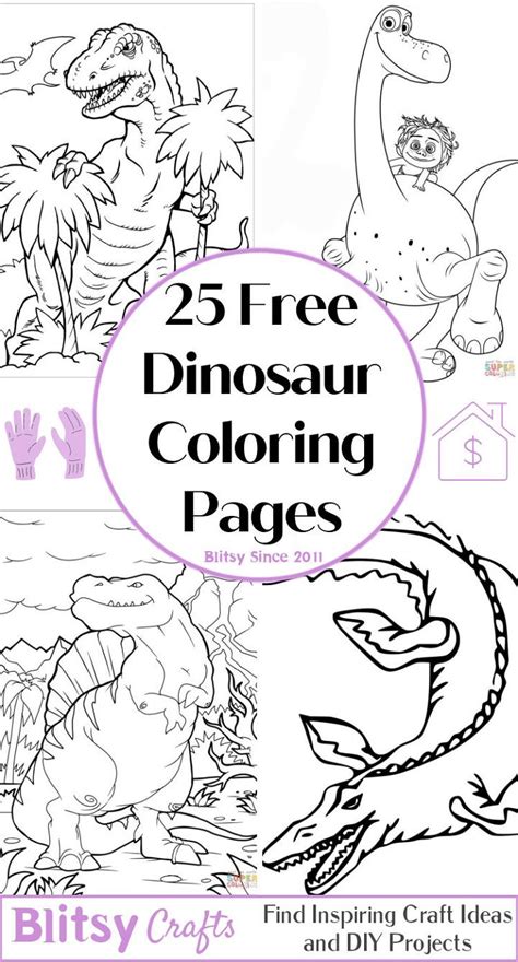 25 Free Dinosaur Coloring Pages for Kids and Adults