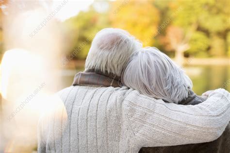 Older couple hugging in park - Stock Image - F013/7759 - Science Photo ...