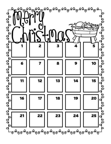 Free Printable Christmas Countdown Calendar Printable