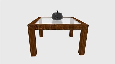 3D model 3D Modern Glass Table With Teapot VR / AR / low-poly | CGTrader