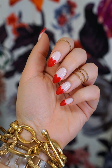 Manicure of the Month: Pink & Red Heart Nails - Living After Midnite