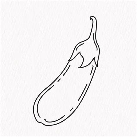 Premium Vector | Fresh eggplant vegetable hand drawn line art. vegetarian salad recipe design.