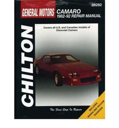 Chevrolet Camaro 1982-92 Repair Manual - australia workshop car manuals ...