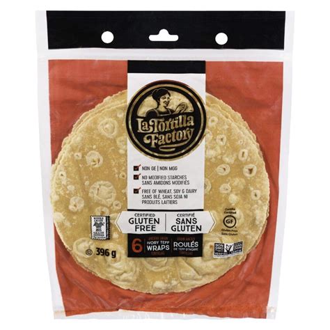 Tortillas-La Tortilla Factory Ivory Teff 10″ Wraps, Gluten Free – Cabo ...