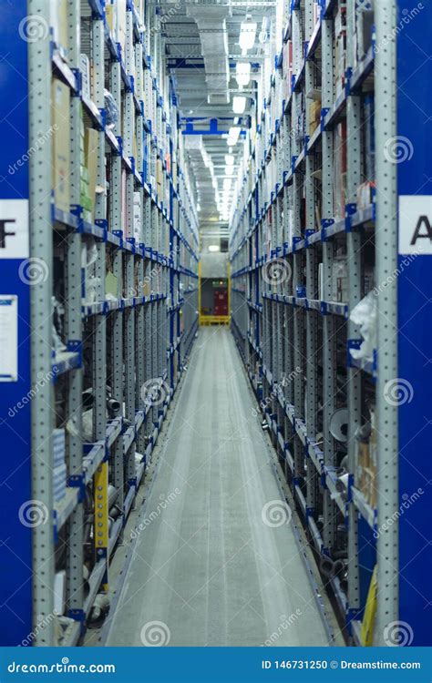 Spare Parts on the Storage Racks Stock Photo - Image of shipping ...