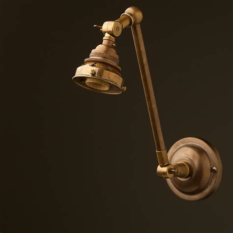 Antique brass Adjustable arm wall sconce shade