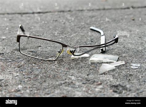 broken glasses on concrete Stock Photo - Alamy