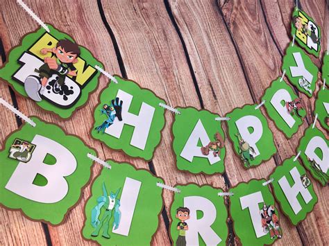 Ben Happy Birthday Banner Party Decorations | Etsy | Ben 10 birthday, Ben 10 birthday party, Ben ...