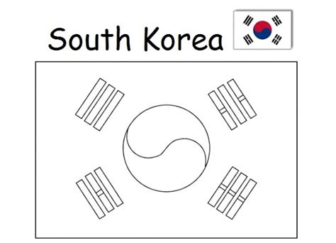 Geography Blog: Coloring page flag South Korea