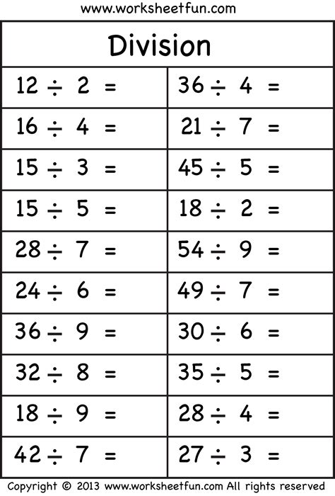 x/: Printable Multiplication Worksheets, Math Division Worksheets, Math Addition Worksheets, 4th ...