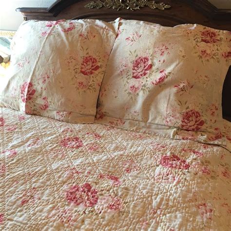 Pottery Barn Pink Floral Quilt Full/Queen & 2 Std Shams EUC #PotteryBarn | Floral quilt, Quilt ...