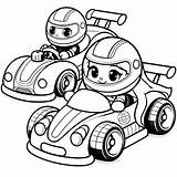 Boy And Girl Driving Toy Race Cars 🏎️ Coloring Page sketch template