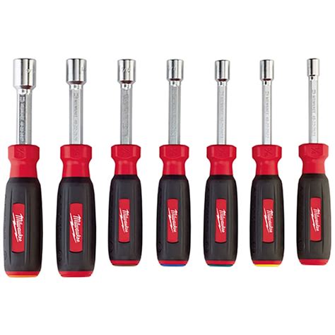 Milwaukee 7 PC Magnetic HollowCore Metric Nut Driver Set (48-22-2517 ...