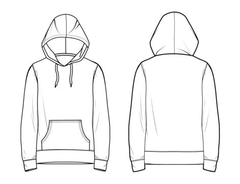 Long Sleeve Hoodie Vector Illustration Template, Hoodie, Hoodie Template, Hoodie Illustration ...