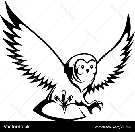 Flying owl Royalty Free Vector Image - VectorStock