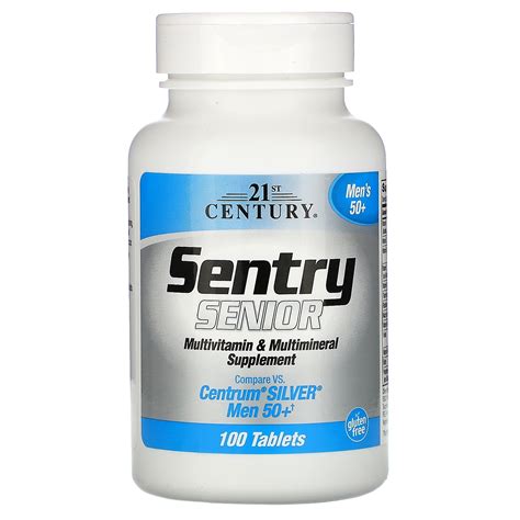 21st Century, Sentry Senior, Multivitamin & Multimineral Supplement, Men 50+, 100 Tablets - iHerb