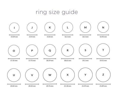 Printable ring size chart, Ring sizes chart, Ring size guide