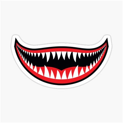 Flying Tigers P-40 Warhawk Shark Mouth Teeth Military Aircraft Nose Art Decal Includes Mirrored ...