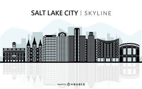 Salt Lake City Skyline Silhouette Vector Download