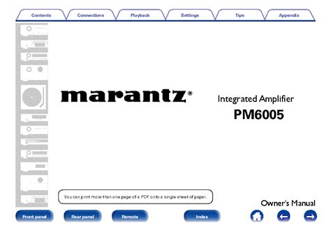 MARANTZ PM6005 AMPLIFIER USER MANUAL Service Manual download ...