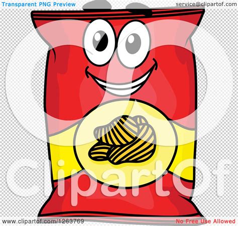 Clipart of a Happy Potato Chip Bag - Royalty Free Vector Illustration by Vector Tradition SM ...