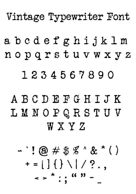 Typewriter Font Clipart