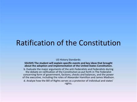 PPT - Ratification of the Constitution PowerPoint Presentation, free download - ID:6841618