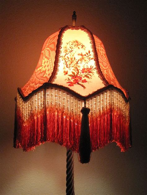 pretty orange Victorian shade | Beaded lamps, Victorian lamps, Beaded lampshade