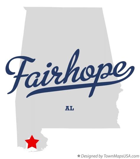 Map of Fairhope, AL, Alabama