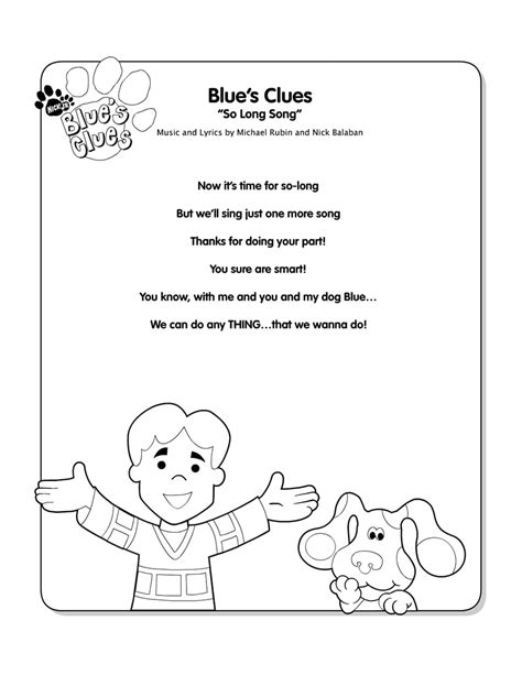 Blue's Clues song lyrics | Nick Jr.