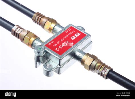 Cable tv splitter with connectors Stock Photo - Alamy