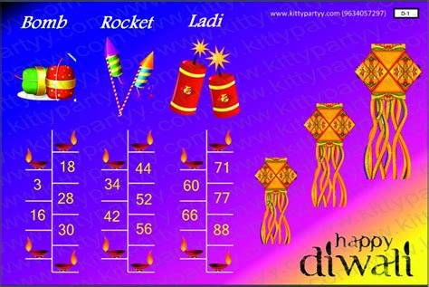 Diwali Printed Tambola Tickets