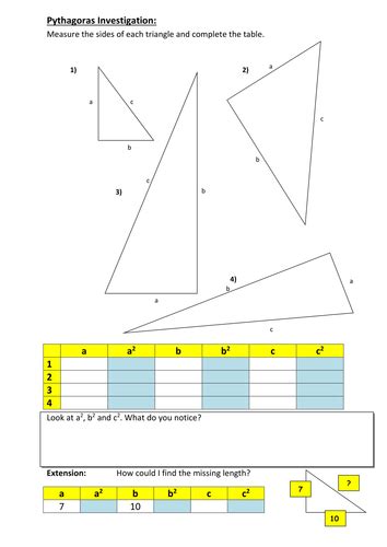 Finding The Hypotenuse Worksheet