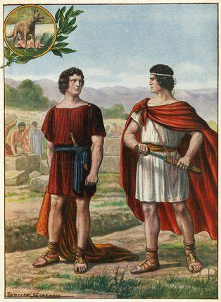 A Painting depicting where Romulus and Remus were deciding on building ...