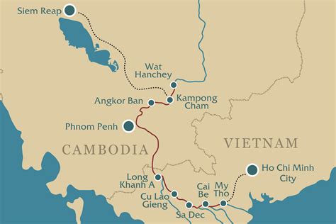 Mekong Cruise Journey Map 1 - Fantasea Travel