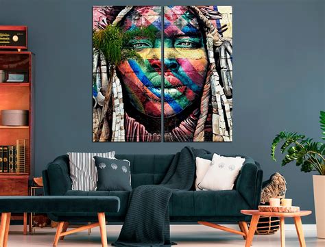 Colorful african wall art Modern art decor Graffiti canvas art | Etsy