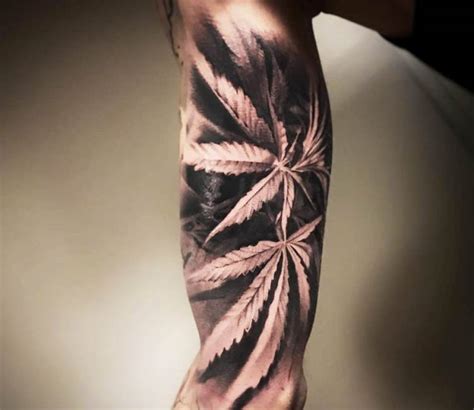 Hidden Weed Leaf Tattoo