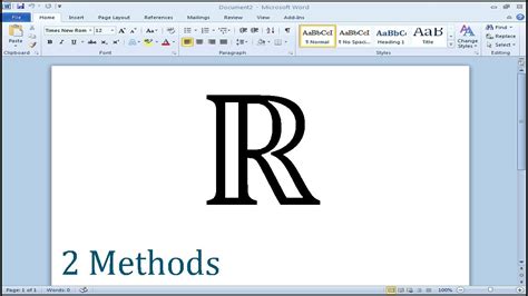 How to type set of real numbers symbol in Word - YouTube