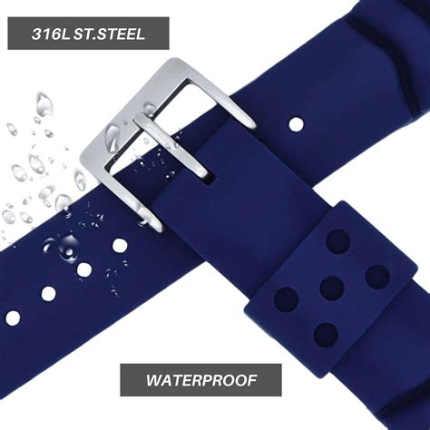 Blue Silicone Diver's Style Watch Band- Suitable for SEIKO DIVER WATCH ...