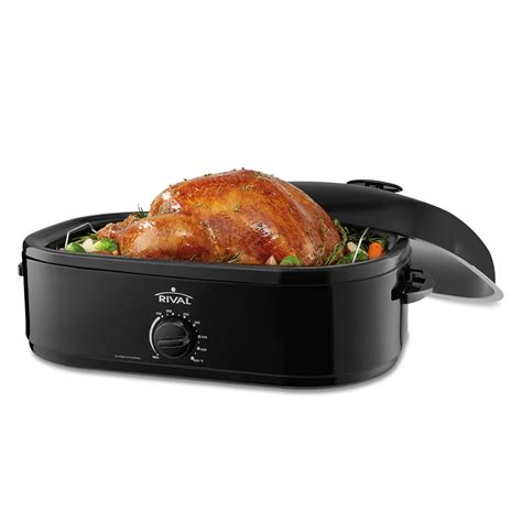 Rival 20 Pound 14 Quart Turkey Roaster Oven with High-Dome Lid ...