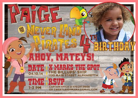 CUSTOM Jake and the Never Land Pirates Birthday Invitation featuring ...