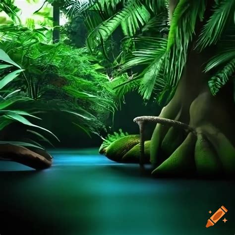 Tropical landscape with canopy of trees