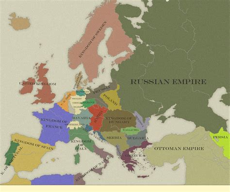 Political Map Of Europe 1850