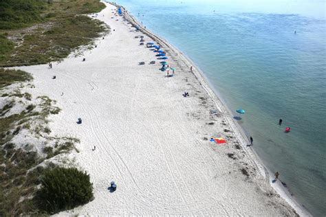 Aerial View of Key Biscayne Beach Stock Image - Image of florida, foot ...