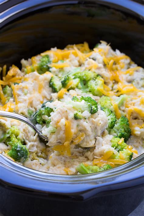 Slow Cooker Chicken, Broccoli and Rice Casserole - Kristine's Kitchen