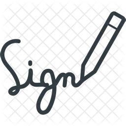 Signature Icon - Download in Line Style